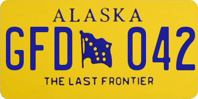 AK license plate GFD042