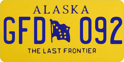 AK license plate GFD092