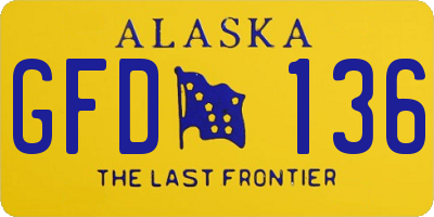 AK license plate GFD136