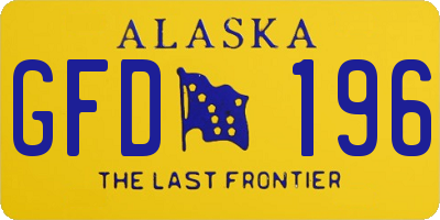 AK license plate GFD196