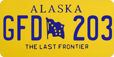 AK license plate GFD203