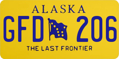 AK license plate GFD206