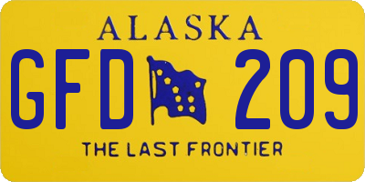 AK license plate GFD209