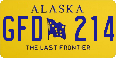 AK license plate GFD214
