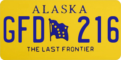 AK license plate GFD216