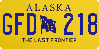 AK license plate GFD218