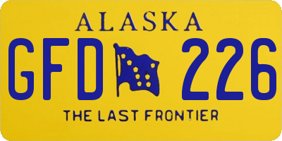 AK license plate GFD226