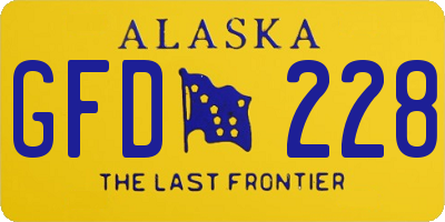 AK license plate GFD228