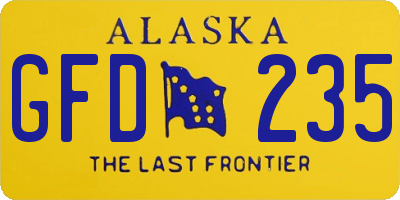 AK license plate GFD235