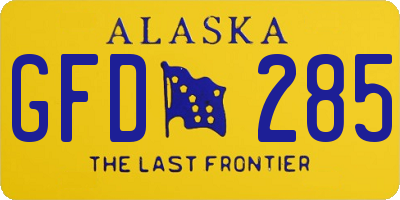 AK license plate GFD285
