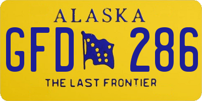 AK license plate GFD286