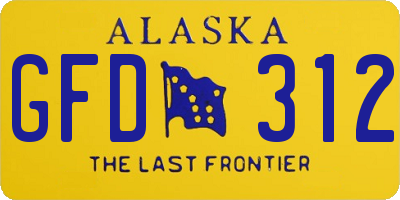 AK license plate GFD312