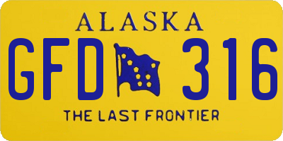 AK license plate GFD316