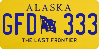 AK license plate GFD333
