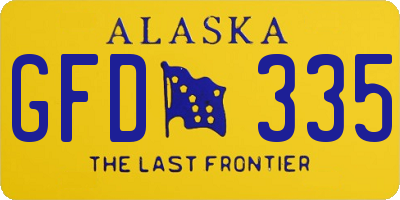 AK license plate GFD335