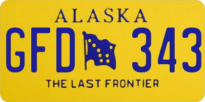 AK license plate GFD343