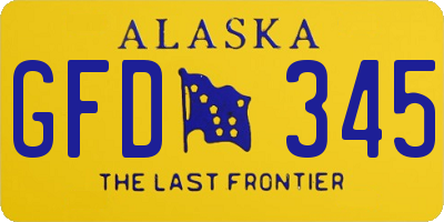 AK license plate GFD345