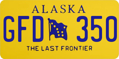 AK license plate GFD350