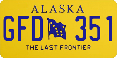 AK license plate GFD351