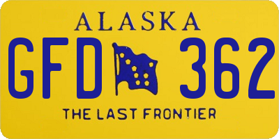 AK license plate GFD362