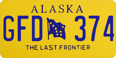 AK license plate GFD374