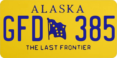 AK license plate GFD385