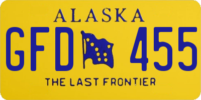 AK license plate GFD455