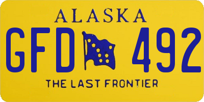 AK license plate GFD492