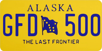 AK license plate GFD500