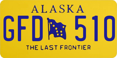 AK license plate GFD510