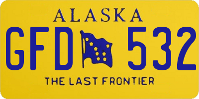 AK license plate GFD532