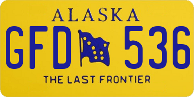 AK license plate GFD536