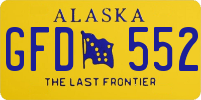 AK license plate GFD552