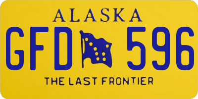 AK license plate GFD596