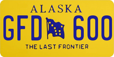 AK license plate GFD600