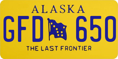 AK license plate GFD650