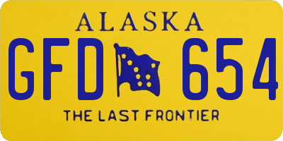 AK license plate GFD654