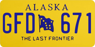 AK license plate GFD671