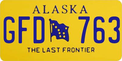 AK license plate GFD763