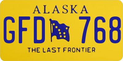 AK license plate GFD768