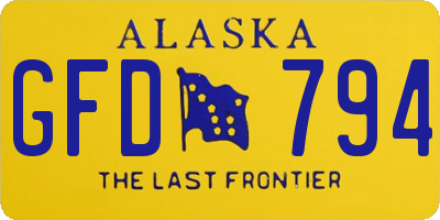 AK license plate GFD794