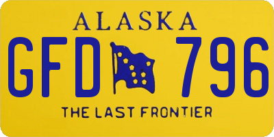 AK license plate GFD796