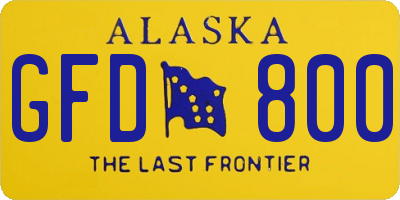 AK license plate GFD800