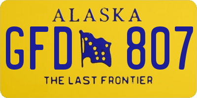 AK license plate GFD807