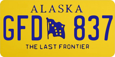 AK license plate GFD837
