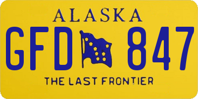 AK license plate GFD847