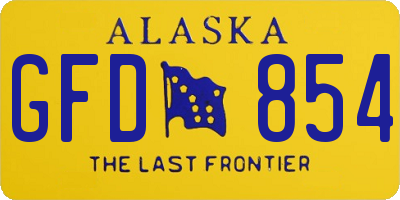 AK license plate GFD854