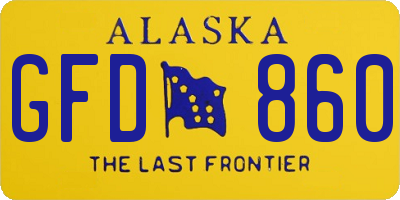 AK license plate GFD860