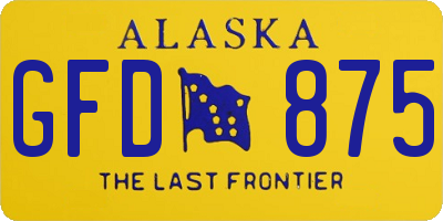 AK license plate GFD875