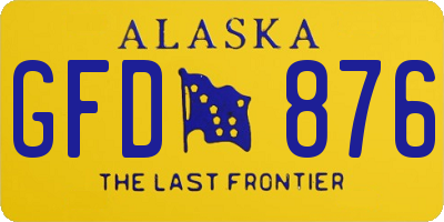 AK license plate GFD876